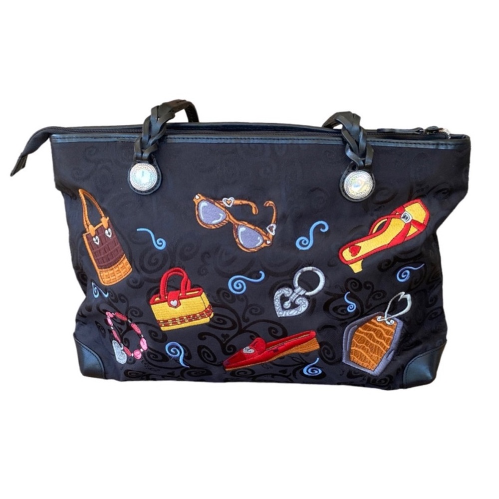 BRIGHTON Black WI Embroidery Original Limited Edition Women Shoulder Satchel